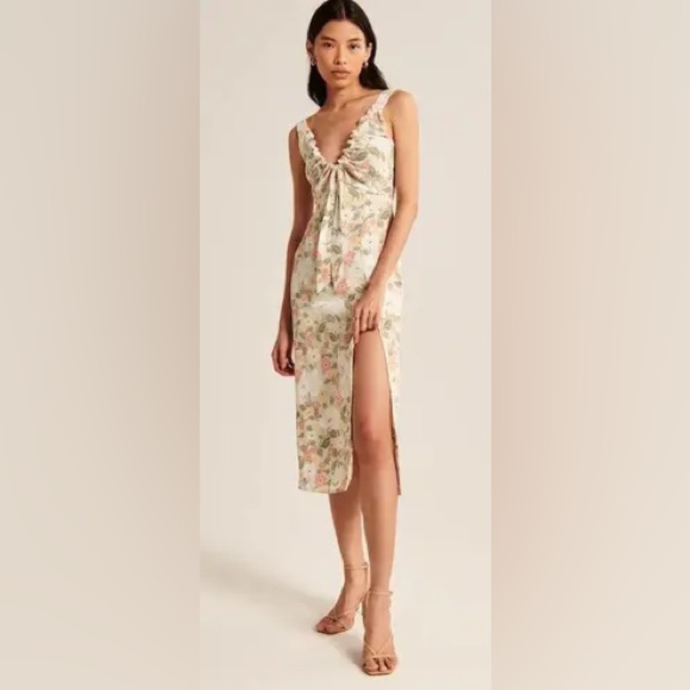 Floral Midi Dress with Slit